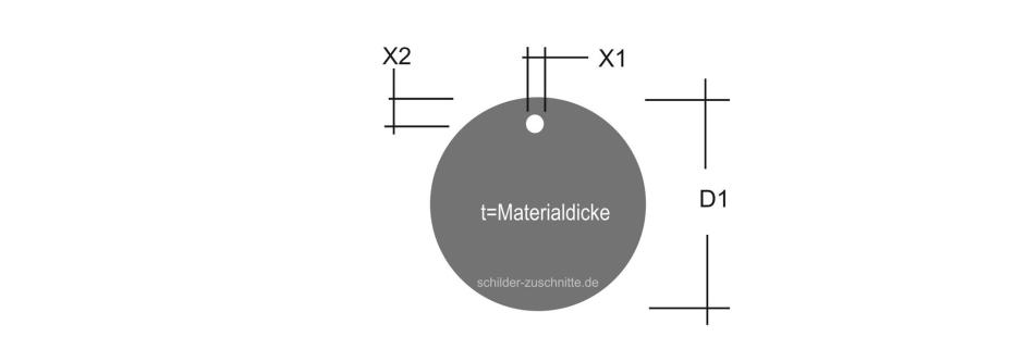 Rundschild mit  1 Befestigungsloch